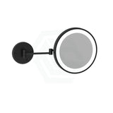 Thermogroup 250Mm Matt Black Led Makeup Mirror Dual Arm Extend 3X Magnifier Round Led Mirrors