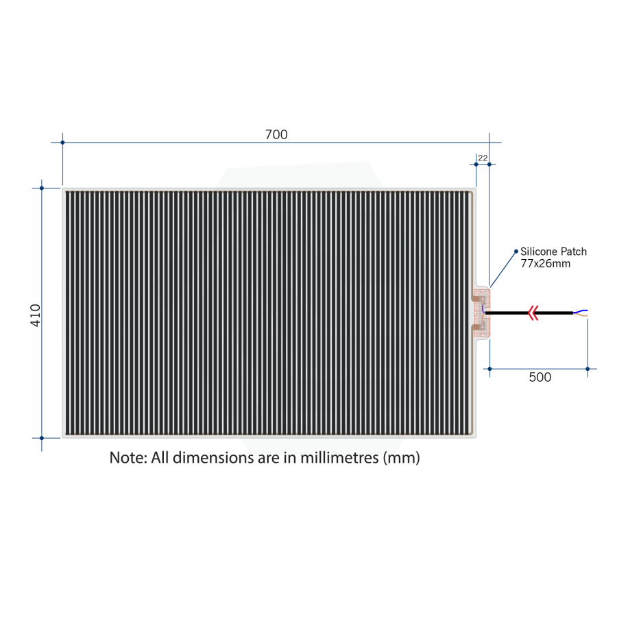 Thermogroup 410X700X5.5Mm Thermomirror Ultra-Thin Demister Pad Mirror