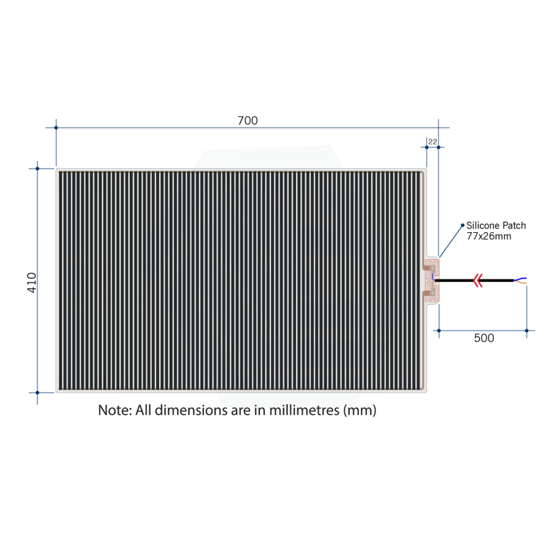 Thermogroup 410X700X5.5Mm Thermomirror Ultra-Thin Demister Pad Mirror