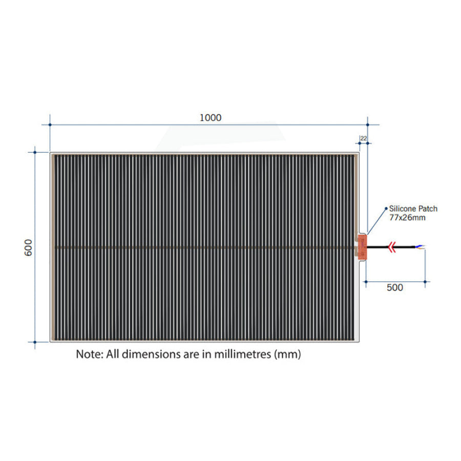 Thermogroup 600X1000X5.5Mm Thermomirror Ultra-Thin Demister Pad Mirror