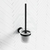 Toilet Brush Holder With Round Bracket Matt Black Brushes & Holders