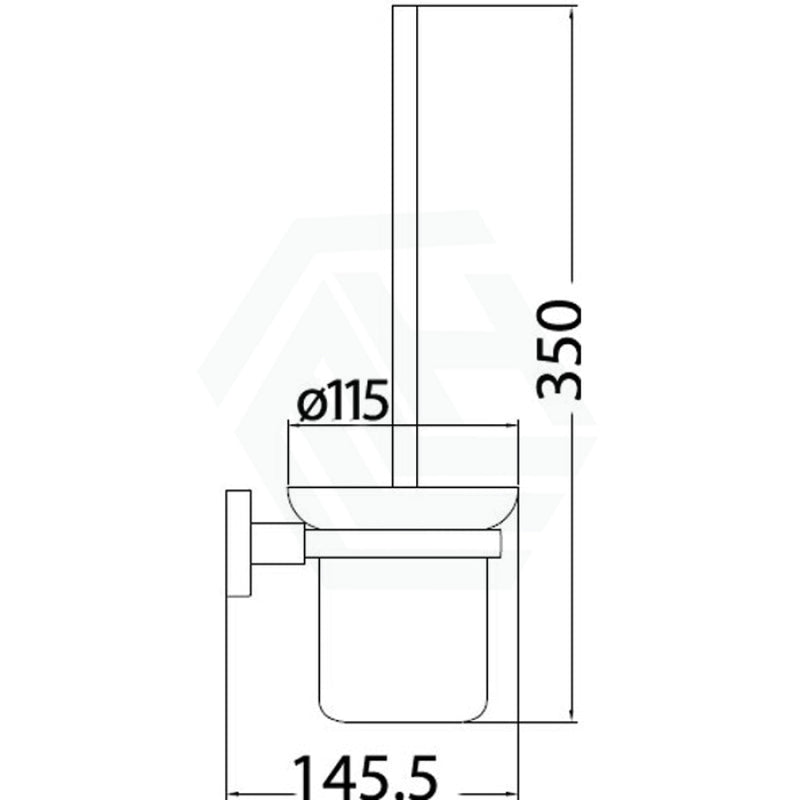 Toilet Brush Holder With Round Bracket Matt Black