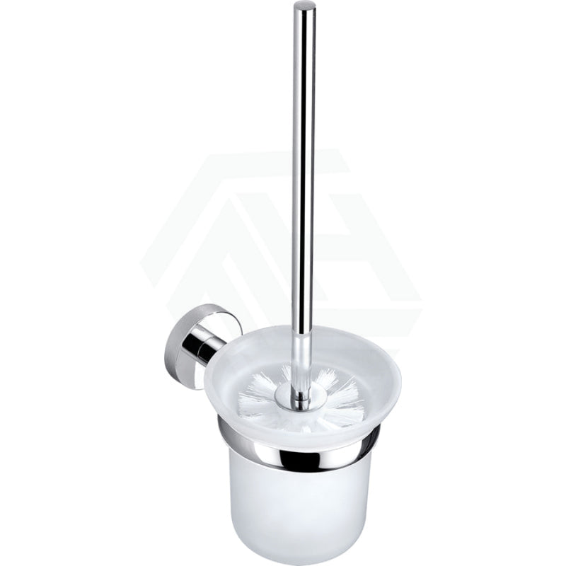 Toilet Brush Holder With Round Bracket Wall Mounted Chrome