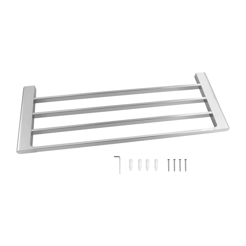 Quavo Chrome Towel Rack 600Mm Brass 4 Bars Wall Mounted Bathroom Products