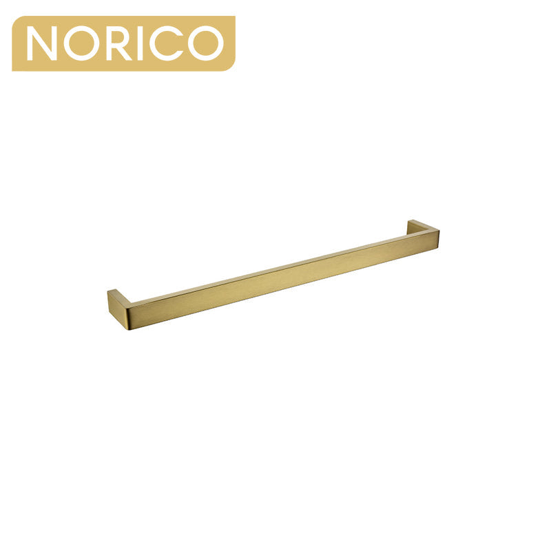 Norico Cavallo 600/800Mm Square Brushed Yellow Gold Single Towel Rail Stainless Steel 304 Bathroom