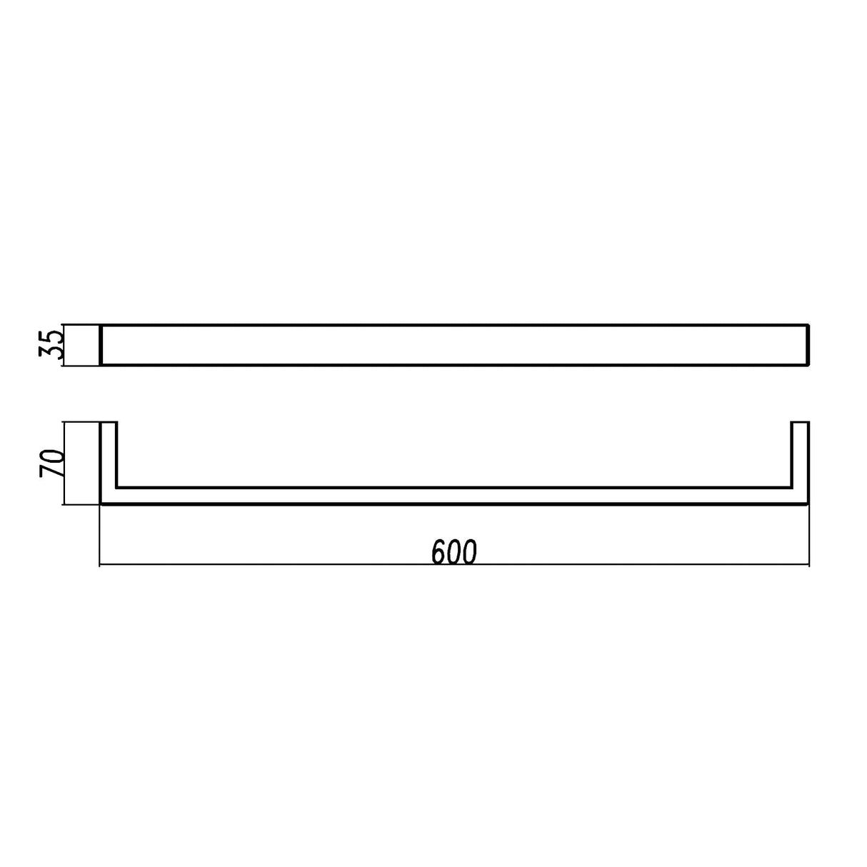 Norico Cavallo 600/800Mm Square Chrome Single Towel Rail Stainless Steel 304 Bathroom Products