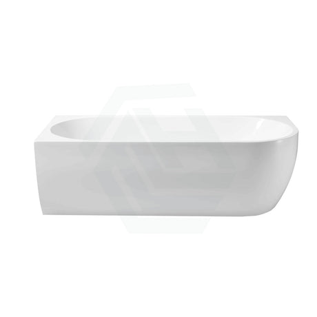 1500/1700Mm Carysil Gina Left Corner Back To Wall Bathtub Gloss White No Overflow Bathtubs