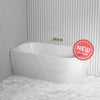 1500/1700Mm Carysil Gina Left Corner Back To Wall Bathtub Gloss White No Overflow Bathtubs