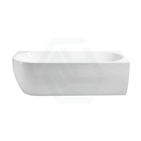 1500/1700Mm Carysil Gina Right Corner Back To Wall Bathtub Gloss White No Overflow Bathtubs