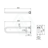 U-Shaped Stainless Steel Drop Down Grab Rail Special Care Needs