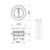 Round Chrome Toilet Cistern Dual Flush Button