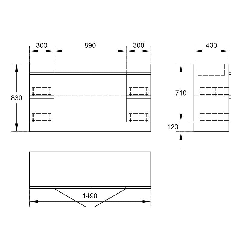 4-Drawer 2-Door 1200/1500/1800Mm Freestanding Bathroom Vanity Kickboard Single/Double Multi-Colour