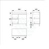 900Mm Freestanding Bathroom Vanity With Legs Drawers Doors Multi-Colour Cabinet Only 2-Drawer(Left)