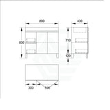 900Mm Freestanding Bathroom Vanity With Legs Drawers Doors Multi-Colour Cabinet Only 2-Drawer(Left)