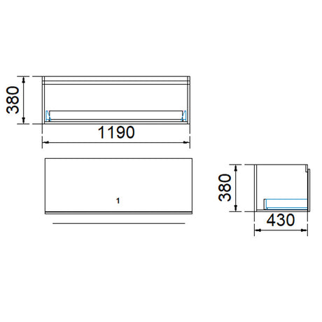 1-Drawer Wall Hung Bathroom Floating Vanity Single Bowl Multi-Colour Cabinet Only 1200Mm(Single