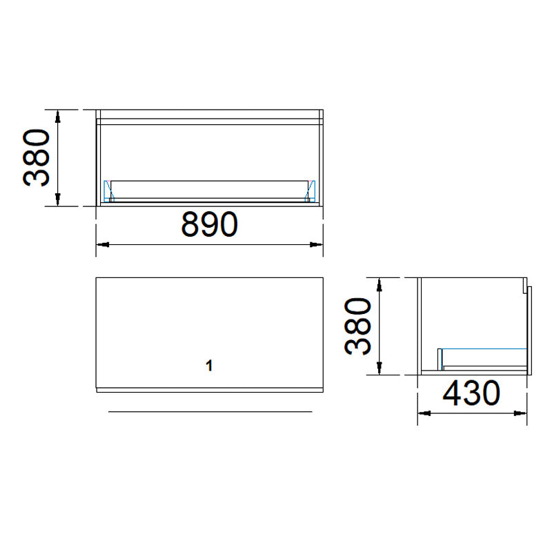 1-Drawer Wall Hung Bathroom Floating Vanity Single Bowl Multi-Colour Cabinet Only 900Mm Vanities