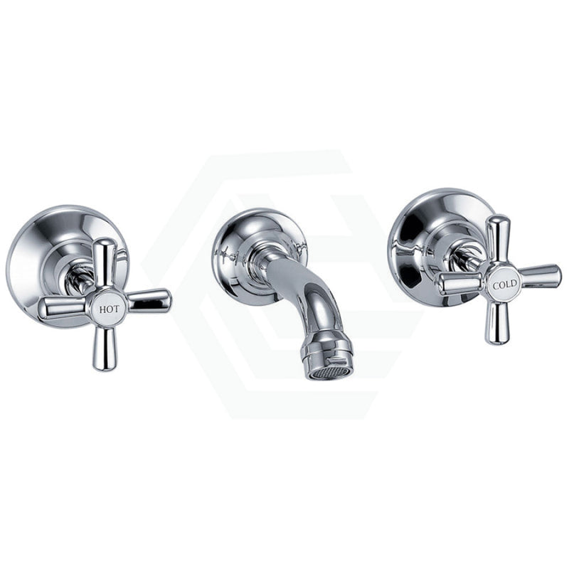 Wall Mounted Bath Tap Set Chrome Brass & Zinc Alloy For Bathtub Bath/Basin Sets