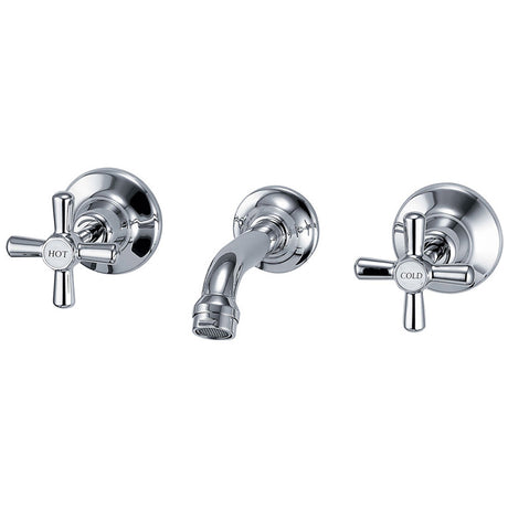 Wall Mounted Bath Tap Set Chrome Brass & Zinc Alloy For Bathtub Bath/Basin Sets