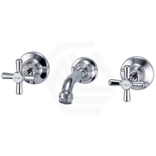 Wall Mounted Bath Tap Set Chrome Brass & Zinc Alloy For Bathtub Bath/Basin Sets