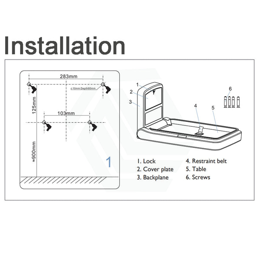 Wall Mounted Vertical-Fold Baby Change Table Special Care Needs