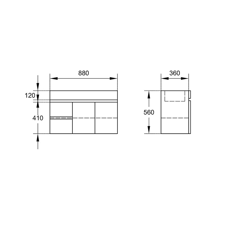 900Mm Narrow Premium Bathroom Floating Wall Hung Vanity White Pvc Left / Right Hand Side Drawers