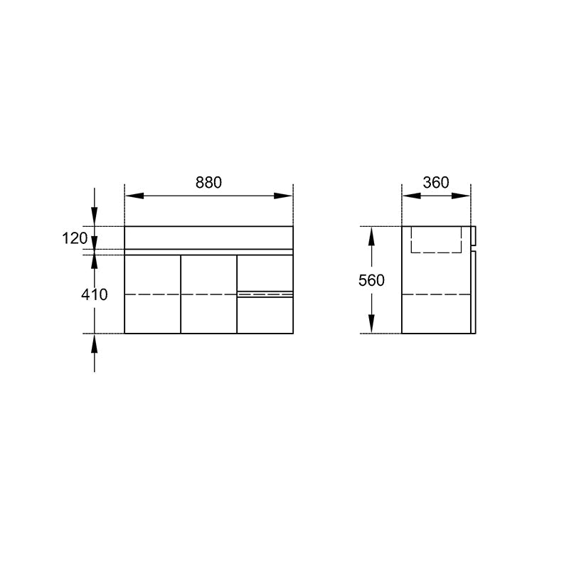 900Mm Narrow Premium Bathroom Floating Wall Hung Vanity White Pvc Left / Right Hand Side Drawers