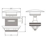 Fienza Gun Metal Pull-Out/Pop-Up 40Mm Bath Waste With Overflow Bathtub Wastes