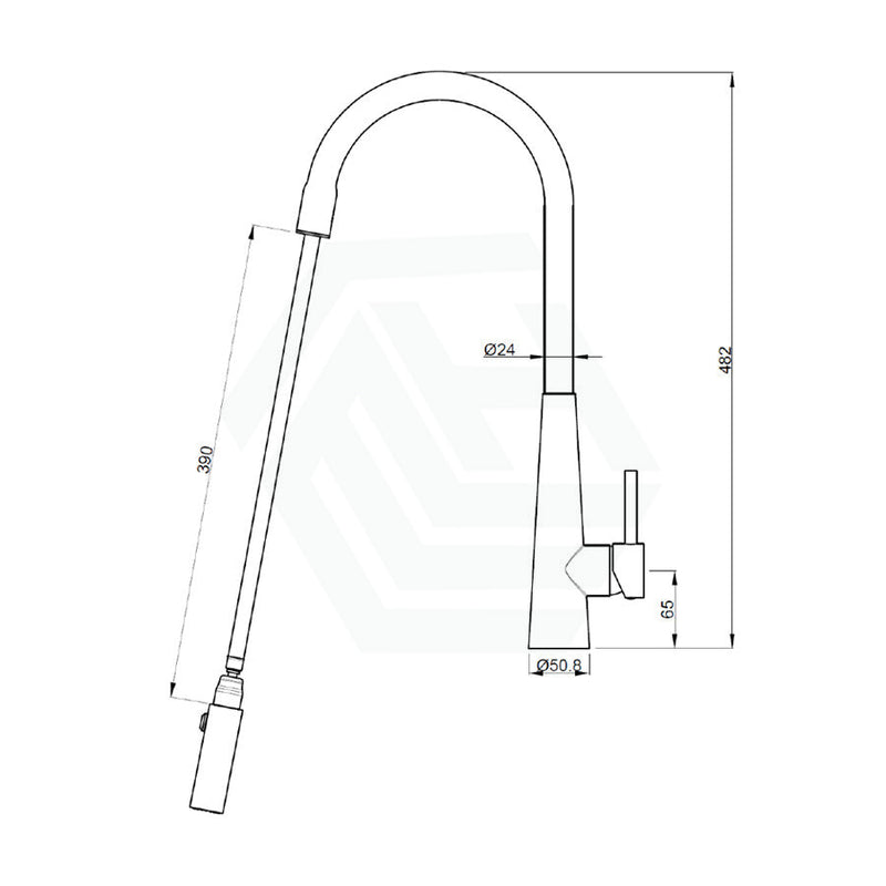 Xcel Satin Stainless Steel Gooseneck Retractable Dual Spray Swivel Pull Out Mixer Tap Sink Mixers