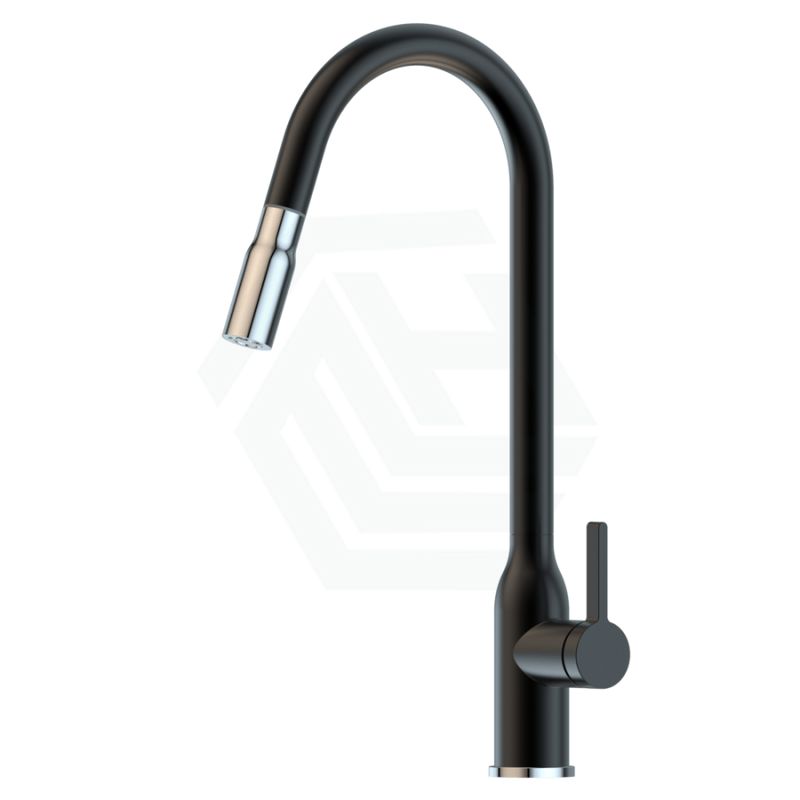 Xtravert Xpressfit Black & Bling Stainless Steel Tall Gooseneck Mini Pull Out Mixer Sink Mixers