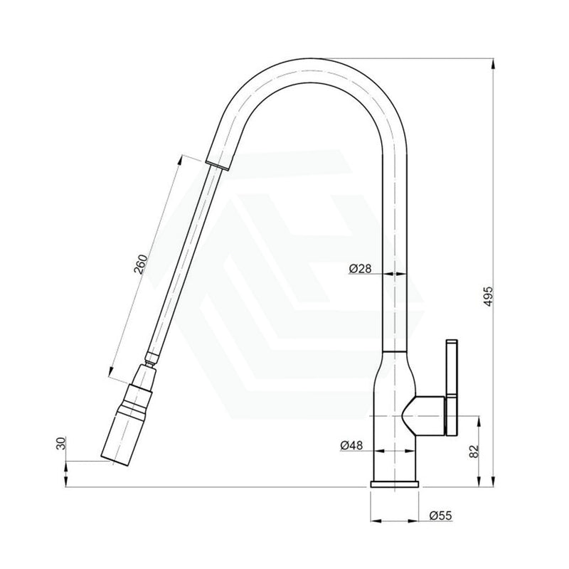 Xtravert Xpressfit Satin Stainless Steel Tall Gooseneck Mini Pull Out Mixer Sink Mixers