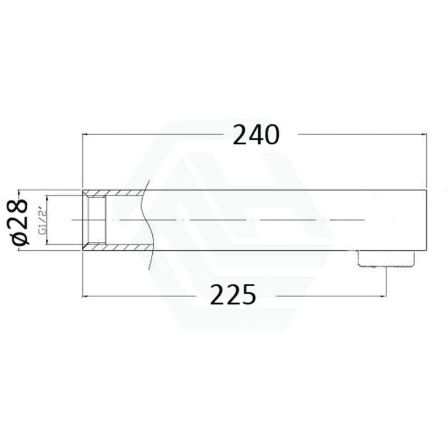 Yale Chrome Brass Round Bath Spout 220Mm/240Mm 240Mm Length Wall Spouts