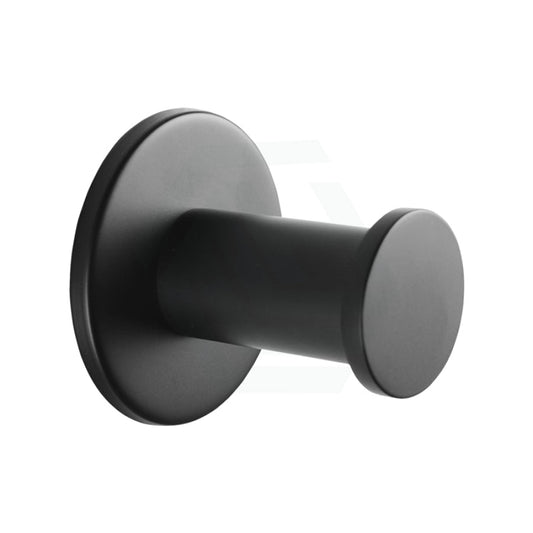 Self Adhesive Robe Hook Round Stainless Steel Black